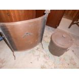 Metal Firescreen and coal bucket