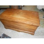Vintage Elm Trunk with pine candle box with drawer 40 x 20 inches 22 tall