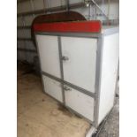 Vintage Aluminium framed 4 door cabinet ( heavy )