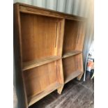 Large vintage shop / library shelving bookcase unit 183 cm long 182 cm tall