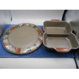 Denby Marrakesh Pasta Dish 27 x 22 cm 6 cm tall and Pizza Plate 32 cm