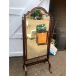 Antique Oak Chevalier Mirror 29 inches wide 65 inches tall measurements including stand