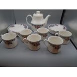 Royal Doulton 'Autumns glory' teapot, 6 cups and saucers, 8 side plates