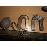Vintage Lead Plumb Bomb and 3 Magnets