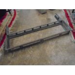 2 brass fire fenders, 126cm and 132cm