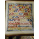 Vintage Sampler J P Roy aged 12 years 11 x 12 inches