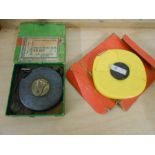 Vintage John Rabone WB 4851 Steel Cased Steel Tape in original box and one other