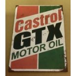 Reproduction Castrol GTX Oil Sign 21 x 15 cm printed on aluminium