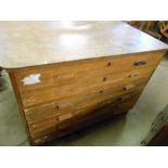 Vintage 6 Drawer Plan Chest 28 x 48 inches (top ) 35 inches tall