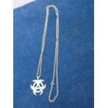 Celtic pendant (925) on white metal belcher chain