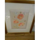 Kit Nicol Silk Picture of Flowers 6 x 9 inches