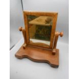 Small Victorian Mahogany Veneered Swing Mirror ( mirror size 21 x 26 cm )