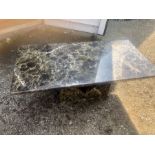 Modern Rectangular Marble effect pedestal coffee table