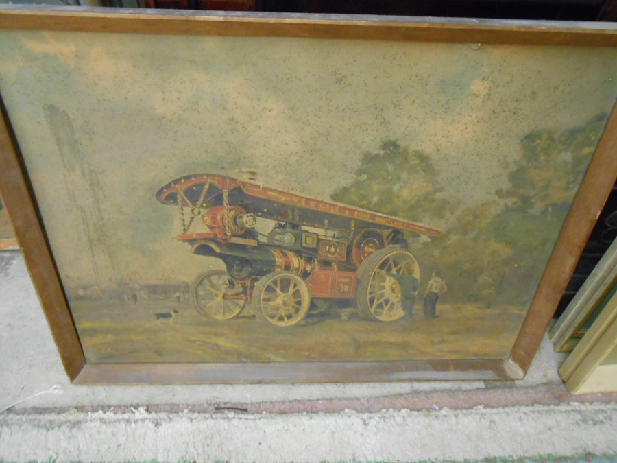 Coulson Traction Engine Print 26 x 19 inches and one other