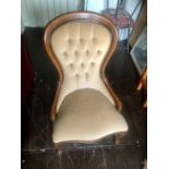 Button back chair for reupholstering