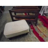 Retro mid century magazine rack and footstool