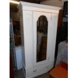 Edwardian White Painted Wardrobe 40 inches wide 17 deep 78 tall