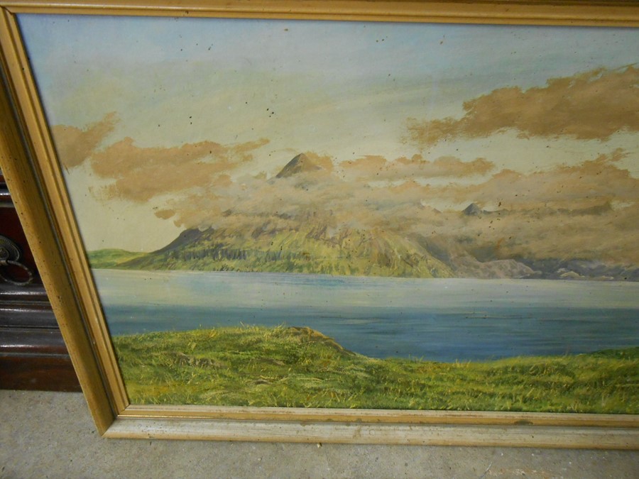 Chris Williams 74 Oil on Canvas Highland Loch 90 x 42 cm - Image 2 of 6