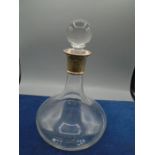 Ships decanter with silver hallmarked collar, inscribed with race details for sand down park,