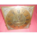 Oak Long Cased Clock with Brass Dial 12 x 12 inches W Rowning Brandon complete with 2 weights and