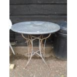 wrought iron marble top table