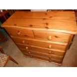 Pine 2 short over 4 long chest of drawers