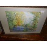 T H Finley Watercolour of Woodland Flowers 15 x 11 inches