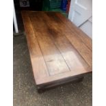 Antique Oak plank top refectory table 68 x 35 inches 29 1/2 tall