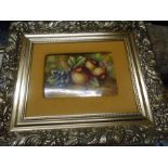Durley Porcelain Fruit Picture hand painted by James Skerrett 7 x 5 inches