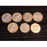 5 Two Pound Coins William Shakespeare x 2 , The Golden Guinea , The First World War , The Great Fire