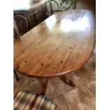 Large modern pine dining table ( one piece does not shorten or extend )