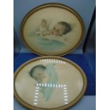 Vintage oval baby prints