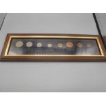 Framed pre decimal coin set