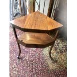 Georgian Mahogany Corner Washstand 32 inches tall 17 deep 26 wide at widest point