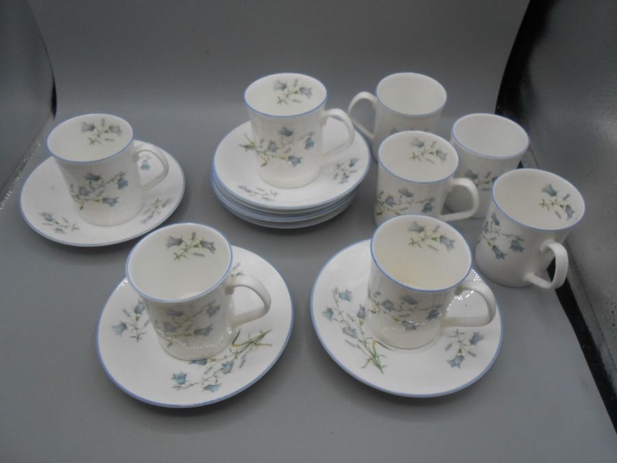 Elizabethan Staffordshire Moorland Pattern 8 Cups and Saucers