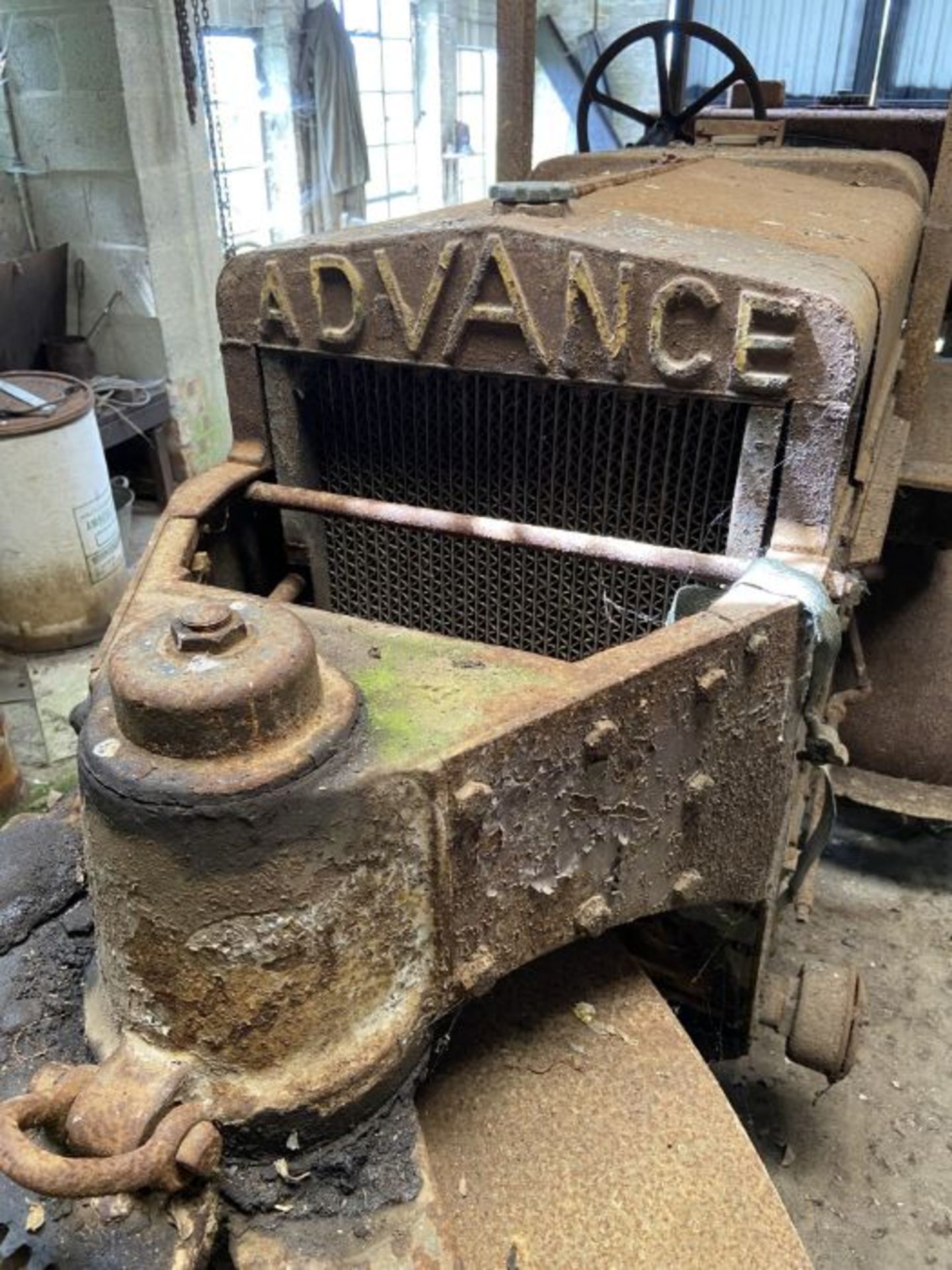 Wallis and Steevens Advance road roller - a true barn find! Has been stored in an old workshop