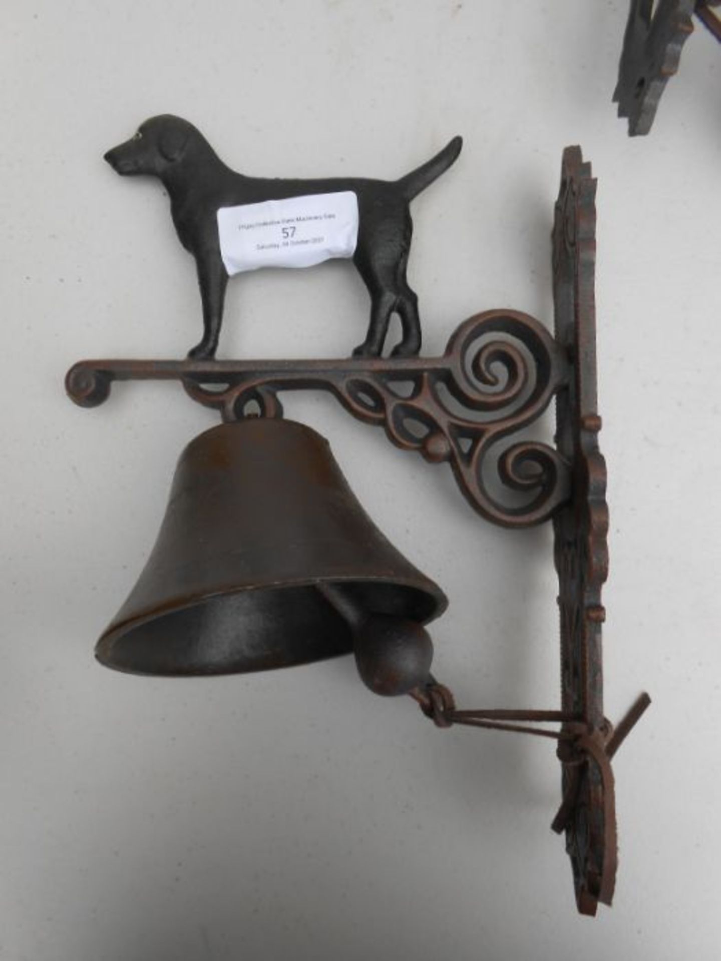 Standing black dog bell