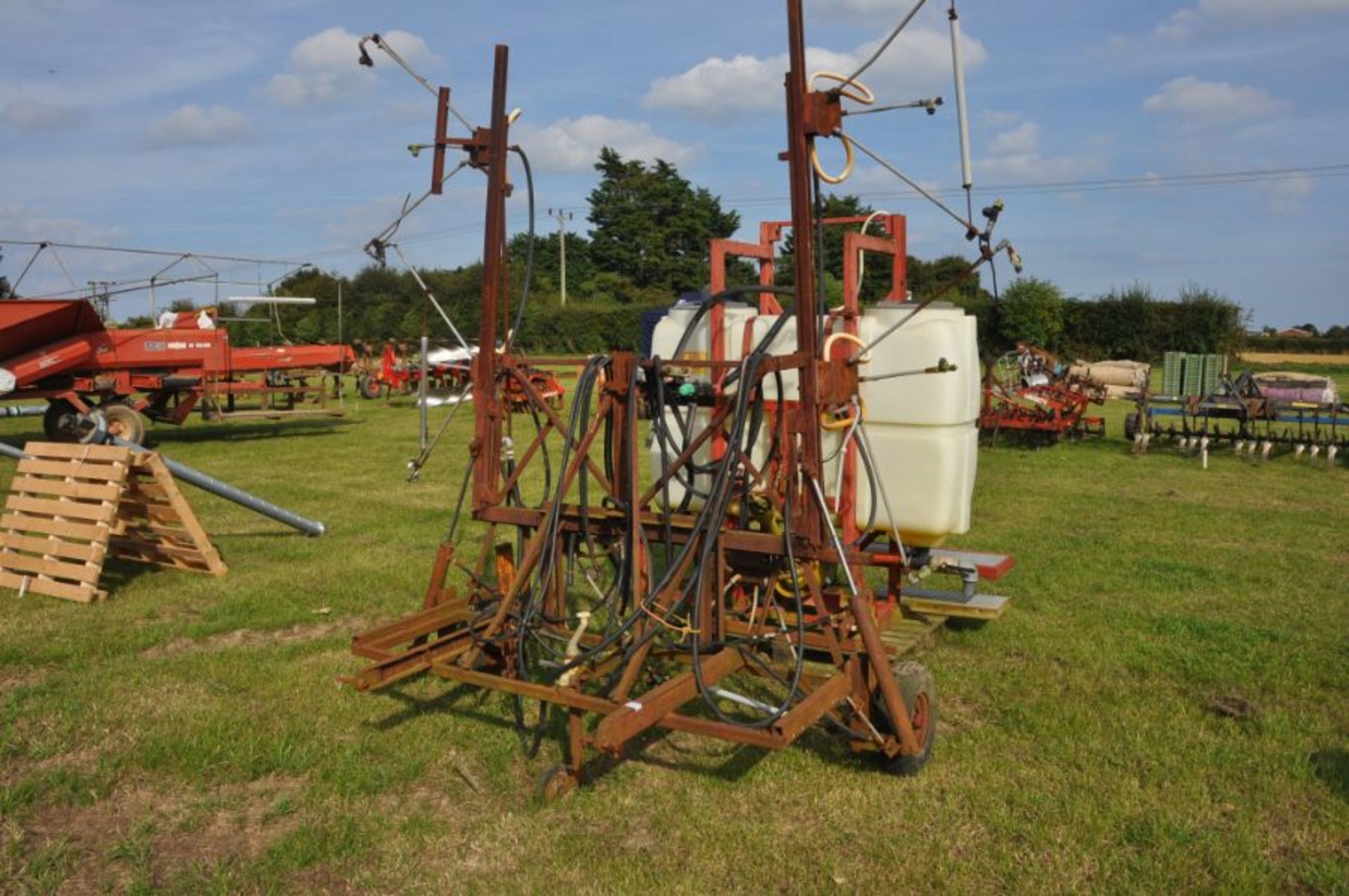 Front mounted with rear mounted tank, strawberry sprayer