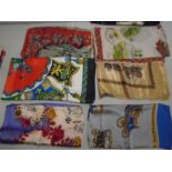 silk scarves (31 scarves in total) 10 advertising, 4 with pheasants, vintage cars, countries etc