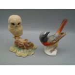 Border fine arts owl and mouse ornament and Goebel bird