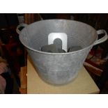 Vintage Galvanised Bath 38 cm wide at top 27cm tall