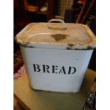 Vintage Enamelled Bread Bin 32 x 25 cm 31 cm tall
