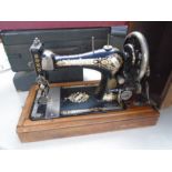 Singer vintage wooden cased sewing machine