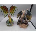 2 dragon ornaments approx 27cm tall