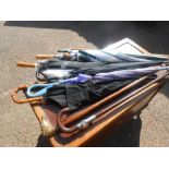 Assorted Umbrellas and Walking Sticks