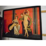 Pompeii villa of mysteries, scenes of initiation oil on canvas. no signature. 110x84cm