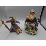 2 wizard ornaments16 and 23cm tall