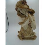 Signed bust of a woman approx 40cm tall