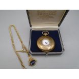 Sewills half hunter pocket watch with chain