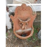 Terracotta water feature wall hanging 64 cm tall